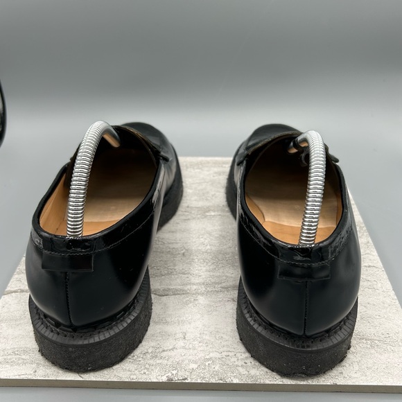 Women’s Black Leather Loafers, Size 8, Purified Brand, Eco Friendly From England - Picture 3 of 10